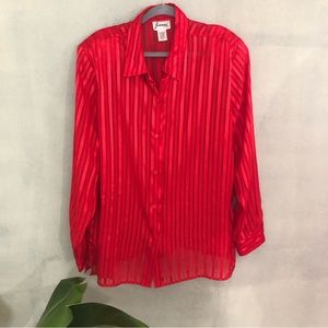 Vintage Joanne Red Stripe Blouse